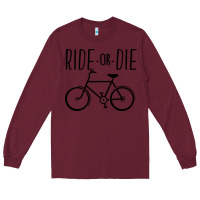 Burgundy ride or die bicycle Long Sleeve Tee - artisFamous
