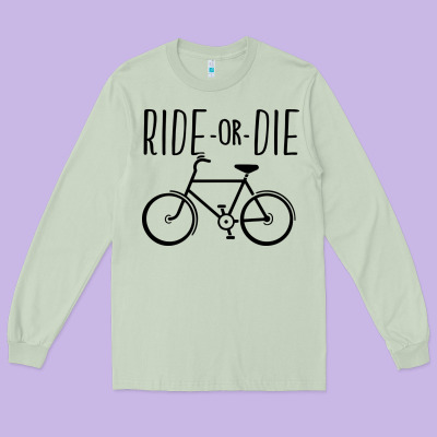Ride Or Die Bicycle Long Sleeve Tee Designed By Artisfamous
