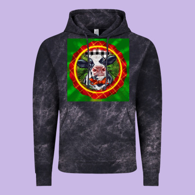 Christmas Baby Holstein Face Vintage Hoodie Designed By Lillyallendesigns