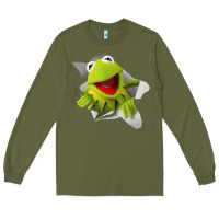 Army Green kermit the frog Long Sleeve Tee - artisFamous