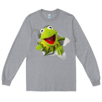 Heather Grey kermit the frog Long Sleeve Tee - artisFamous