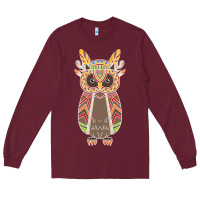 Burgundy Native OWL Long Sleeve Tee - artisFamous