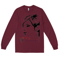 Burgundy Design barbra streisand Long Sleeve Tee - artisFamous