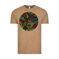 African Fabric Pattern Round Earrings 3 Vintage Tee | Teevron