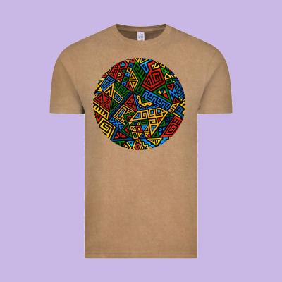 African Fabric Pattern Round Earrings 3 Vintage Tee Designed By Bundleandbundleshop