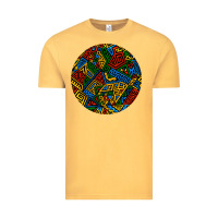 Vintage Mustard african fabric pattern round earrings 3 Vintage Tee - BundleAndBundleShop