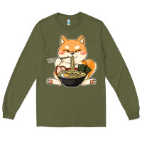 Army Green shiba inu dog ramen Long Sleeve Tee - artisFamous