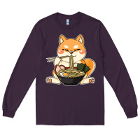 Plum shiba inu dog ramen Long Sleeve Tee - artisFamous