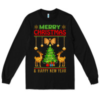 Black merry christmas Long Sleeve Tee - artisFamous