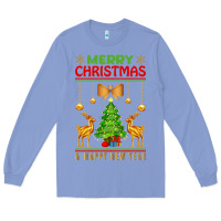 Colony Blue merry christmas Long Sleeve Tee - artisFamous