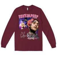 Burgundy lil peep Long Sleeve Tee - artisFamous