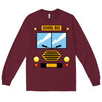 Burgundy school bus costume cool halloween Long Sleeve Tee - artisFamous