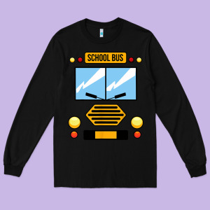 School Bus Costume Cool Halloween Long Sleeve Tee Designed By Artisfamous
