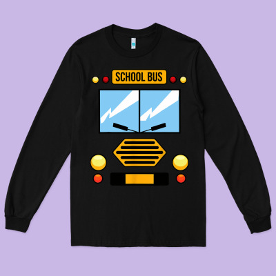 School Bus Costume Cool Halloween Long Sleeve Tee Designed By Artisfamous