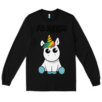 Black so manly funny unicorn Long Sleeve Tee - artisFamous