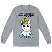 Heather Grey so manly funny unicorn Long Sleeve Tee - artisFamous