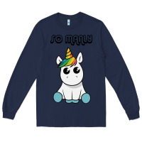Navy so manly funny unicorn Long Sleeve Tee - artisFamous