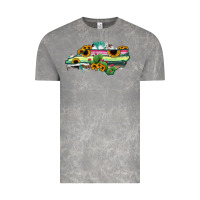 Cloud Rock North Carolina Map Sunflower Cactus Serape Vintage Tee - RanaPortraitStore