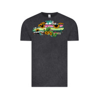 Vintage Black North Carolina Map Sunflower Cactus Serape Vintage Tee - RanaPortraitStore