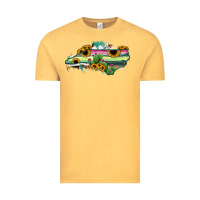 Vintage Mustard North Carolina Map Sunflower Cactus Serape Vintage Tee - RanaPortraitStore