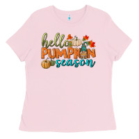 Bubblegum Pink hello pumpkin season Ladies Tee - BundleAndBundleShop