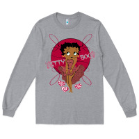 Heather Grey Black Betty Boop Long Sleeve Tee - artisFamous