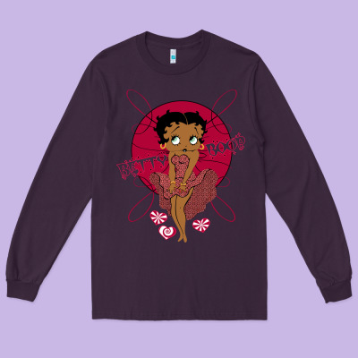 Black Betty Boop Long Sleeve Tee Designed By Artisfamous