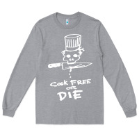 Heather Grey bourdain cook free or die Long Sleeve Tee - artisFamous