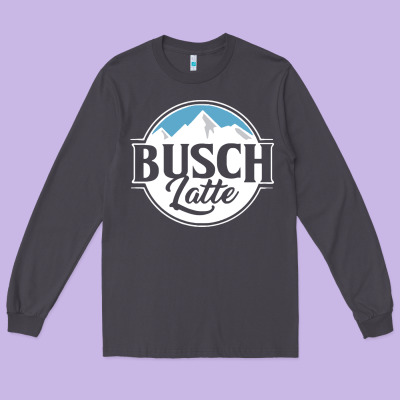Busch Latte Long Sleeve Tee Designed By Artisfamous