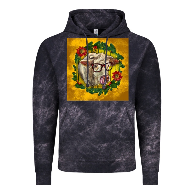 Christmas Charolais Cow Face Vintage Hoodie by LillyAllenDesigns | Teevron