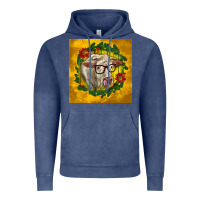 Vintage Denim christmas charolais cow face Vintage Hoodie - LillyAllenDesigns
