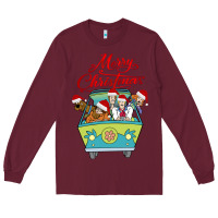 Burgundy Scooby Doo merry christmas Long Sleeve Tee - artisFamous