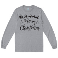 Heather Grey merry christmas Long Sleeve Tee - artisFamous