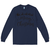 Navy merry christmas Long Sleeve Tee - artisFamous