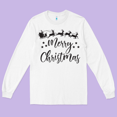 Merry Christmas Long Sleeve Tee Designed By Artisfamous