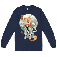 Navy shiba inu dog japan Long Sleeve Tee - artisFamous