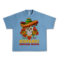 Pebble Blue sombrero skull heritage Urban Heavy Tee - BundleAndBundleShop