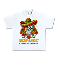 White sombrero skull heritage Urban Heavy Tee - BundleAndBundleShop