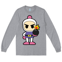 Heather Grey bomberman Long Sleeve Tee - artisFamous