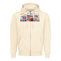 Sandshell 4th of july coffe cups Zipper Hoodie - RanaPortraitStore