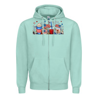 Seafoam 4th of july coffe cups Zipper Hoodie - RanaPortraitStore