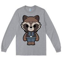 Heather Grey rocket racoon chibi Long Sleeve Tee - artisFamous