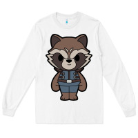 White rocket racoon chibi Long Sleeve Tee - artisFamous