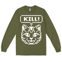 Army Green kill no more heroes cat Long Sleeve Tee - artisFamous