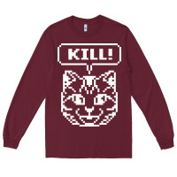 Burgundy kill no more heroes cat Long Sleeve Tee - artisFamous