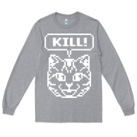 Heather Grey kill no more heroes cat Long Sleeve Tee - artisFamous