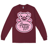 Burgundy pig piggy costume Long Sleeve Tee - artisFamous