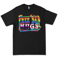 Black Free dad hugs pride Premium Tee - FaDigitalArtStudio