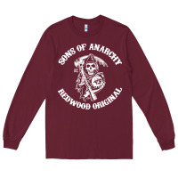 Burgundy sons of anarchy Long Sleeve Tee - artisFamous
