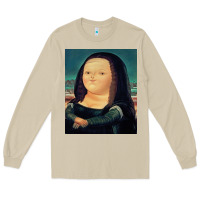 Mushroom fernando botero mona lisa Long Sleeve Tee - artisFamous